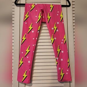 GOLDSHEEP Kids Neon Pink Lightning Bolt Leggings